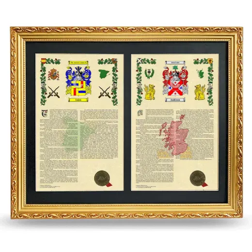 Double Armorial History Framed - Gold