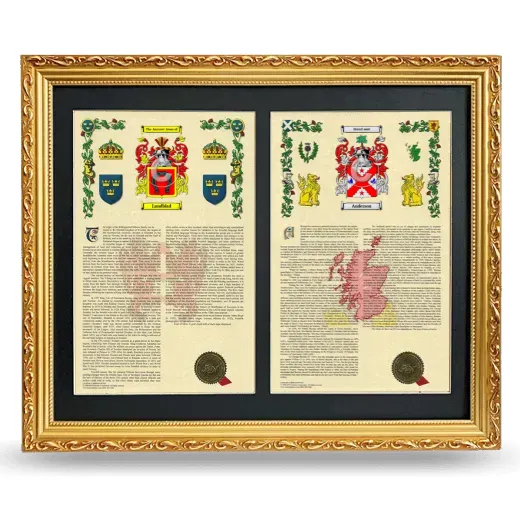 Double Armorial History Framed - Gold