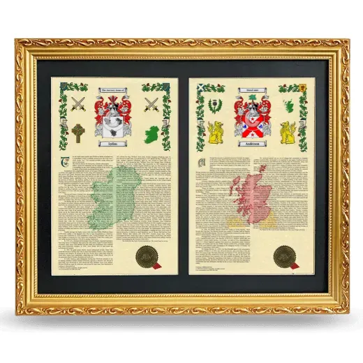 Double Armorial History Framed - Gold