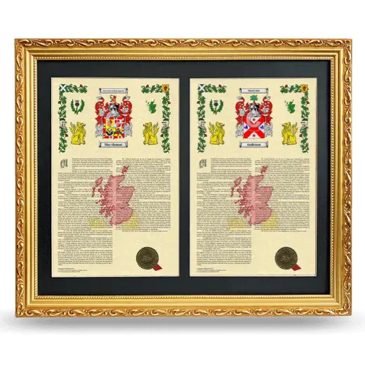 Double Armorial History Framed - Gold