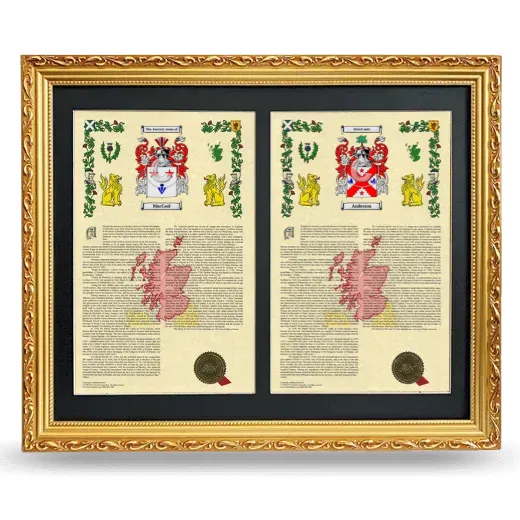 Double Armorial History Framed - Gold