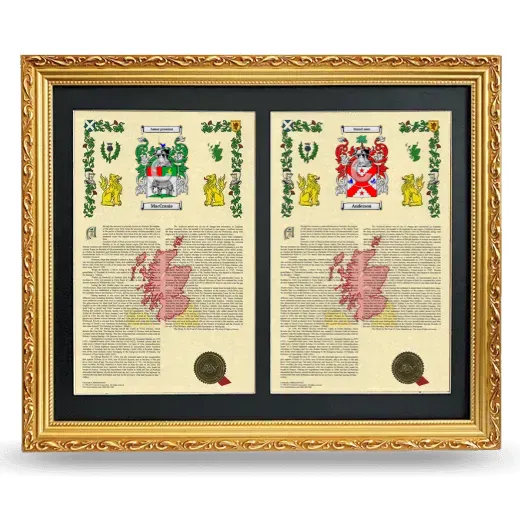 Double Armorial History Framed - Gold