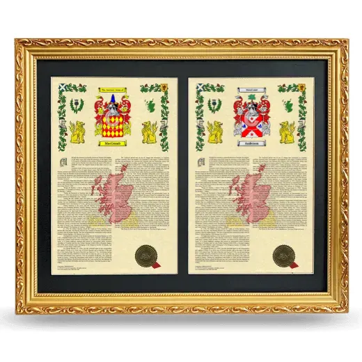 Double Armorial History Framed - Gold