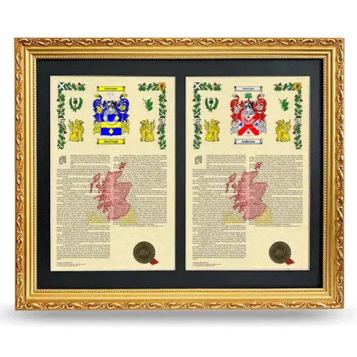 Double Armorial History Framed - Gold