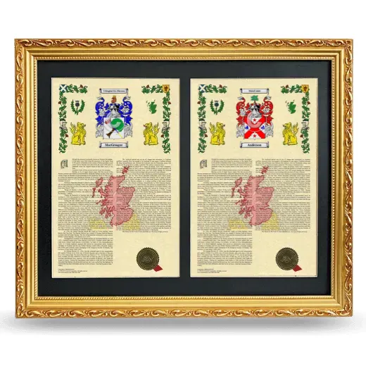 Double Armorial History Framed - Gold