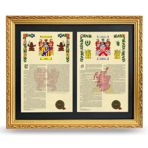 Double Armorial History Framed - Gold
