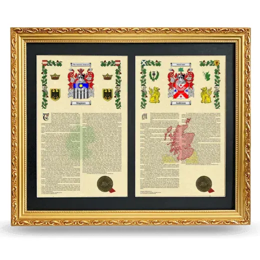 Double Armorial History Framed - Gold
