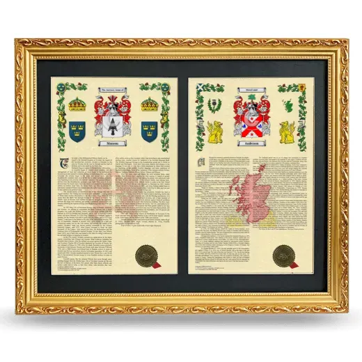 Double Armorial History Framed - Gold