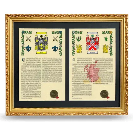 Double Armorial History Framed - Gold