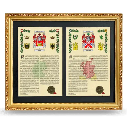 Double Armorial History Framed - Gold