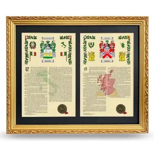 Double Armorial History Framed - Gold