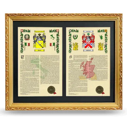 Double Armorial History Framed - Gold