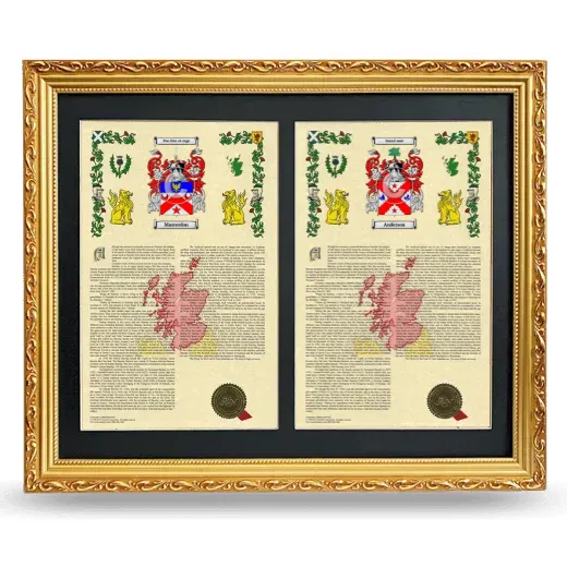 Double Armorial History Framed - Gold