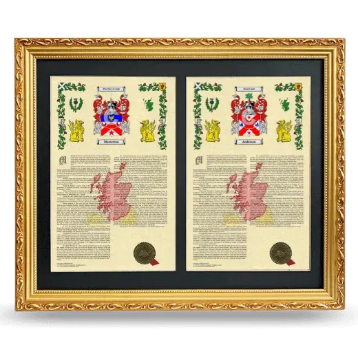Double Armorial History Framed - Gold