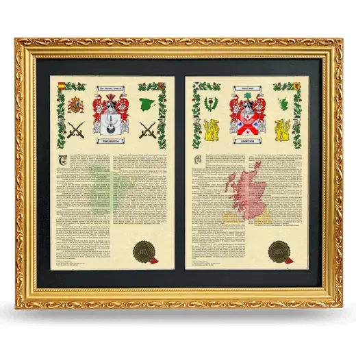 Double Armorial History Framed - Gold