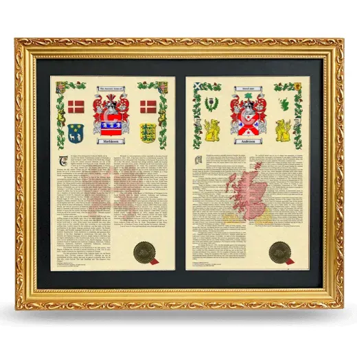 Double Armorial History Framed - Gold