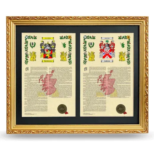 Double Armorial History Framed - Gold