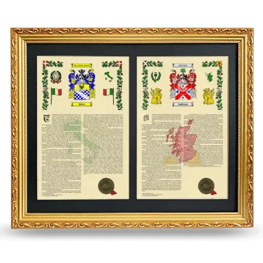 Double Armorial History Framed - Gold