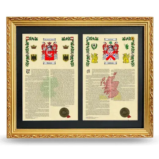 Double Armorial History Framed - Gold