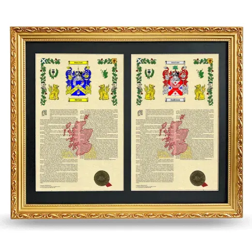Double Armorial History Framed - Gold