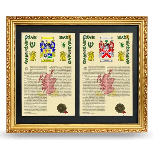 Double Armorial History Framed - Gold