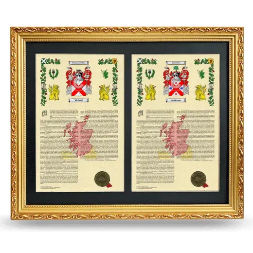 Double Armorial History Framed - Gold