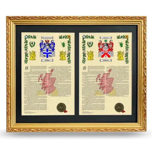 Double Armorial History Framed - Gold