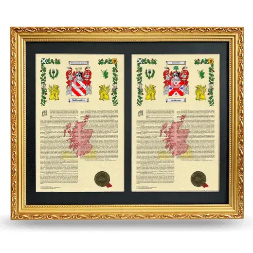 Double Armorial History Framed - Gold