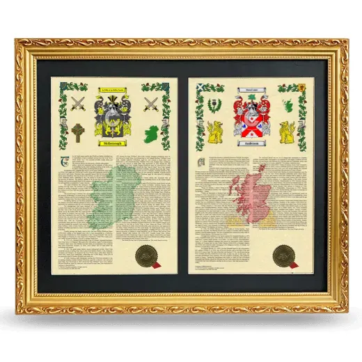 Double Armorial History Framed - Gold