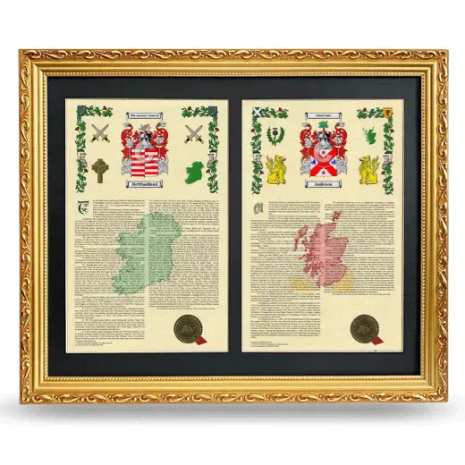 Double Armorial History Framed - Gold