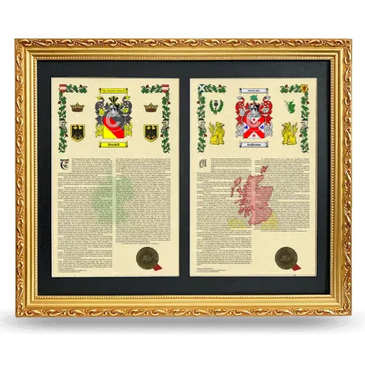 Double Armorial History Framed - Gold