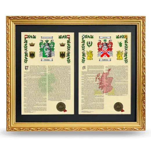 Double Armorial History Framed - Gold