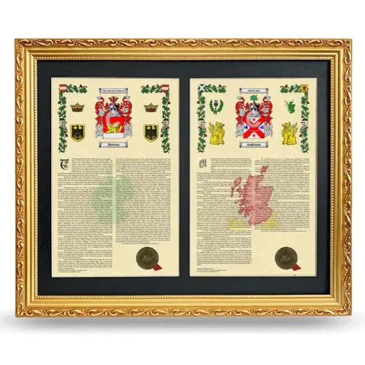 Double Armorial History Framed - Gold