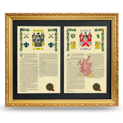 Double Armorial History Framed - Gold