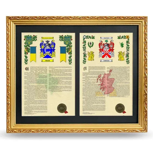 Double Armorial History Framed - Gold