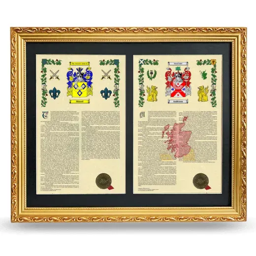 Double Armorial History Framed - Gold