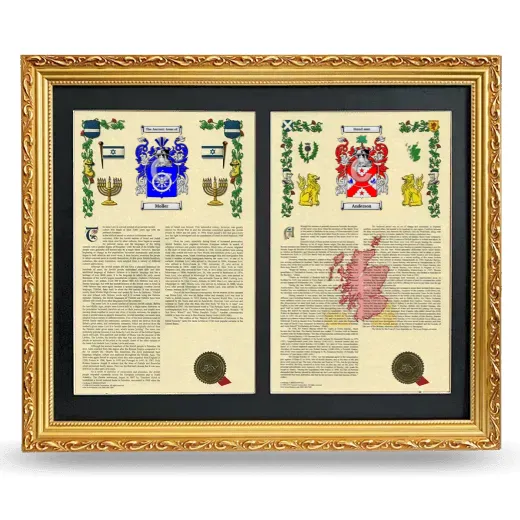 Double Armorial History Framed - Gold