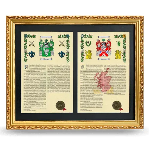 Double Armorial History Framed - Gold
