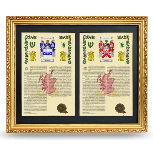 Double Armorial History Framed - Gold