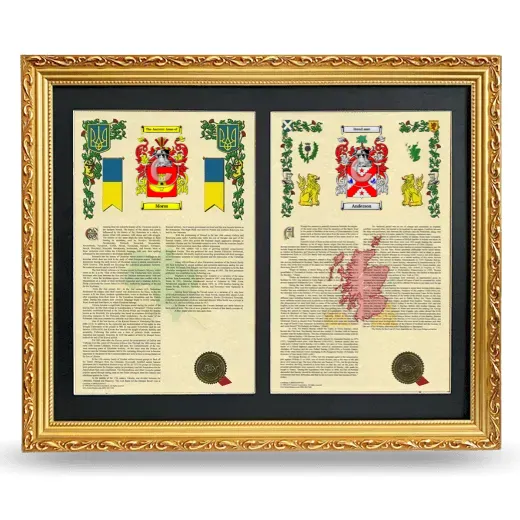 Double Armorial History Framed - Gold