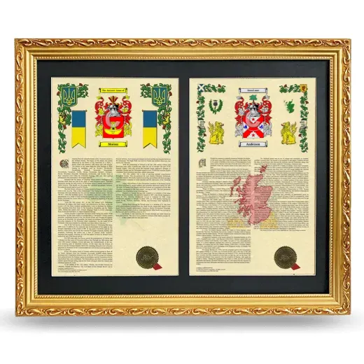 Double Armorial History Framed - Gold