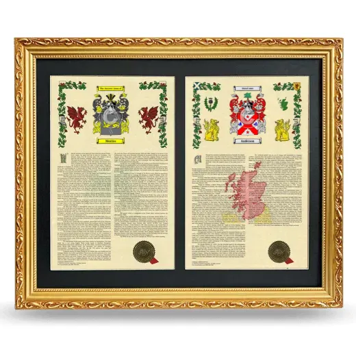 Double Armorial History Framed - Gold