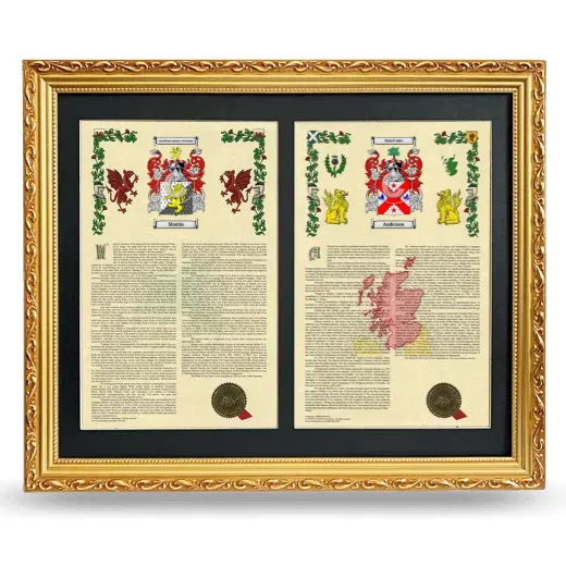 Double Armorial History Framed - Gold