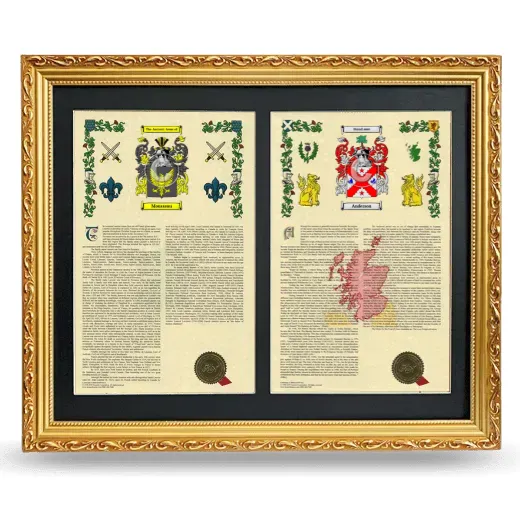 Double Armorial History Framed - Gold