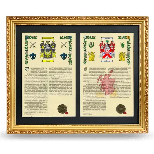 Double Armorial History Framed - Gold