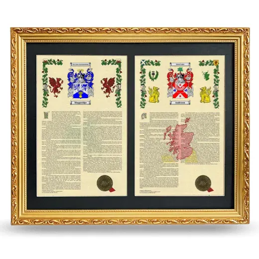 Double Armorial History Framed - Gold