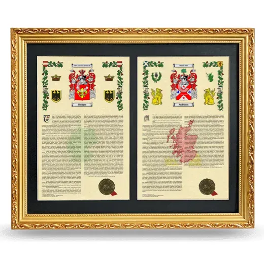 Double Armorial History Framed - Gold