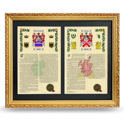 Double Armorial History Framed - Gold