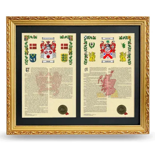 Double Armorial History Framed - Gold