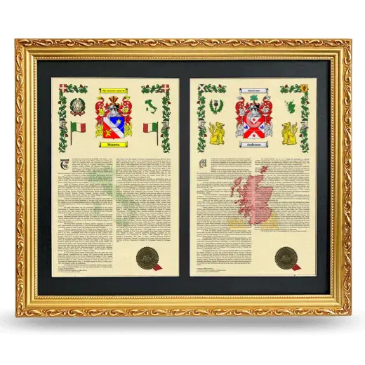 Double Armorial History Framed - Gold